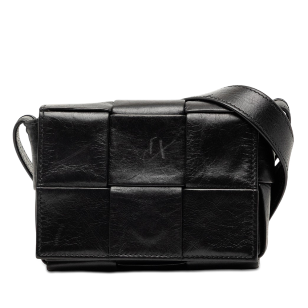 Pre-Loved Bottega Veneta Candy Paper Calfskin Intrecciato Cassette Crossbody